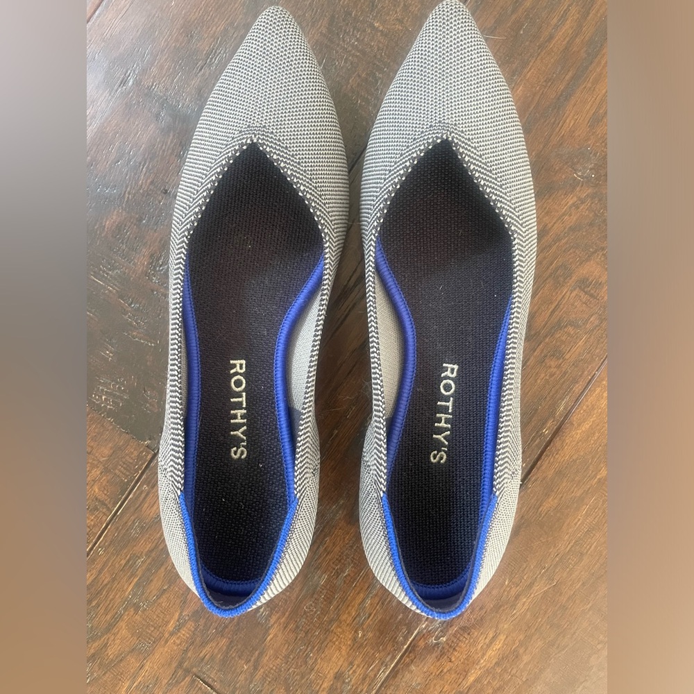 Rothy’s herringbone flat pointy toe shoe, size 8.5 (fits 7.5-8)